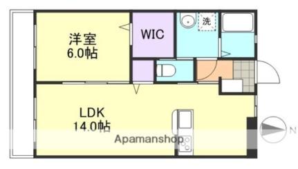 岡山県倉敷市沖新町(賃貸マンション1LDK・1階・46.20㎡)の写真 その2