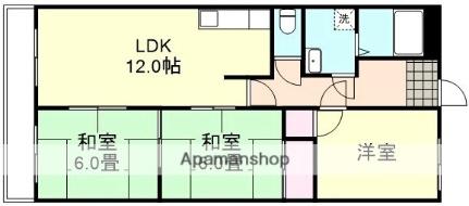 岡山県倉敷市西富井(賃貸マンション3LDK・2階・65.00㎡)の写真 その2