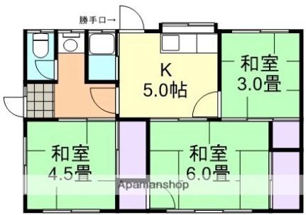 岡山県倉敷市西阿知町(賃貸一戸建3K・1階・35.00㎡)の写真 その2