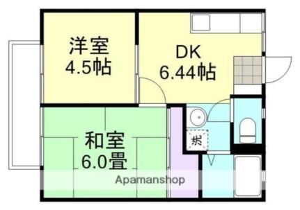 岡山県倉敷市西富井(賃貸アパート2DK・1階・35.91㎡)の写真 その2
