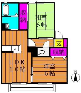 ビアン連島 E201｜岡山県倉敷市連島町鶴新田(賃貸アパート2LDK・1階・52.66㎡)の写真 その2