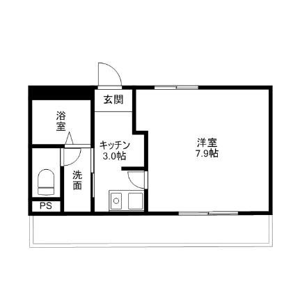 サン・ピア 101｜岡山県岡山市北区北長瀬本町(賃貸アパート1K・1階・24.79㎡)の写真 その2