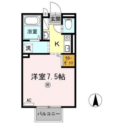 岡山県倉敷市西阿知町(賃貸アパート1R・2階・23.40㎡)の写真 その2