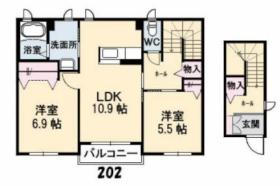 岡山県倉敷市笹沖（賃貸アパート2LDK・2階・67.02㎡） その2