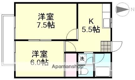 スカイライフ中庄 ｜岡山県倉敷市中庄(賃貸マンション2K・2階・46.20㎡)の写真 その2