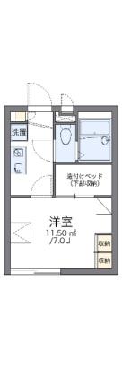 レオパレスルリームII 106｜岡山県岡山市北区南方５丁目(賃貸アパート1K・1階・19.87㎡)の写真 その2