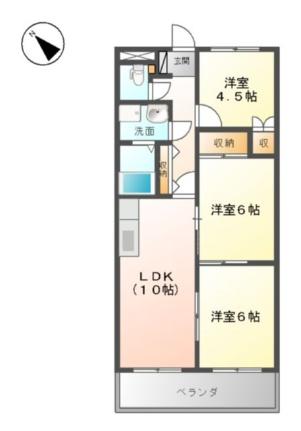 ロイヤルコーポ・サノ 202｜岡山県総社市溝口(賃貸アパート3LDK・2階・61.60㎡)の写真 その2