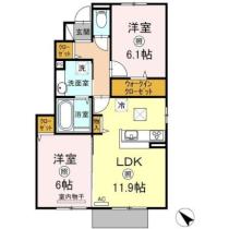 岡山県倉敷市西阿知町（賃貸アパート2LDK・1階・57.39㎡） その2