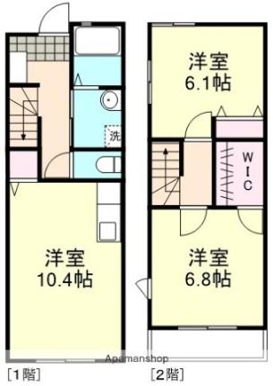 Ｆｏｒｔｕｎａ  ｜ 岡山県倉敷市玉島乙島（賃貸アパート2LDK・1階・61.01㎡） その2