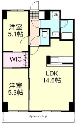 Ｂｅｌｌａ　ｃａｓａ　Ｎｏｒｔｈ ｜岡山県倉敷市老松町３丁目(賃貸マンション2LDK・7階・56.32㎡)の写真 その2