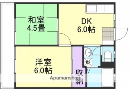 宮原マンション中島 ｜岡山県倉敷市中島(賃貸アパート2DK・2階・35.90㎡)の写真 その2