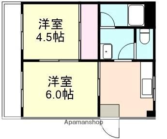 山長ビルＢ ｜岡山県倉敷市西中新田(賃貸マンション2K・2階・32.29㎡)の写真 その2