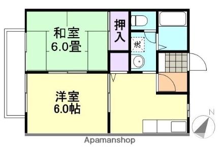 パストラル藤田　Ｂ棟 ｜岡山県倉敷市中島(賃貸アパート2K・2階・39.74㎡)の写真 その2