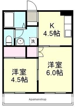 マンションハピネス ｜岡山県倉敷市中庄(賃貸マンション2DK・2階・31.88㎡)の写真 その2