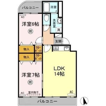 リヴェール ｜岡山県倉敷市安江(賃貸マンション2LDK・3階・63.65㎡)の写真 その2