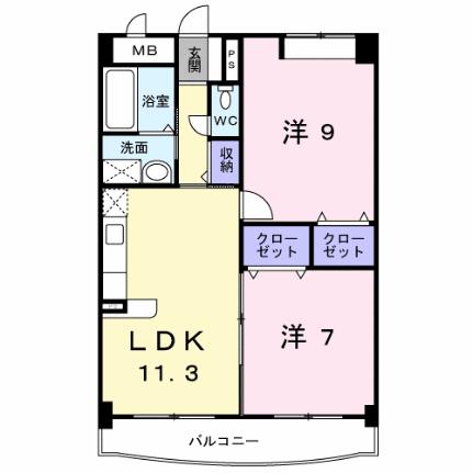 ジュピター・セト 203｜広島県福山市瀬戸町大字長和(賃貸マンション2LDK・2階・61.32㎡)の写真 その2