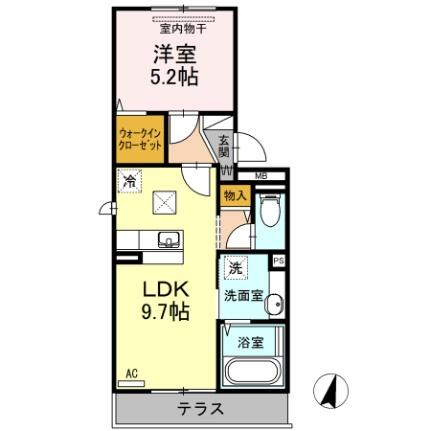 シャンスセーズ 105｜広島県福山市御門町２丁目(賃貸アパート1LDK・1階・40.06㎡)の写真 その2