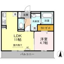 キャルル　Ｂ棟 202 ｜ 広島県福山市神辺町大字新道上（賃貸アパート1LDK・2階・40.04㎡） その2