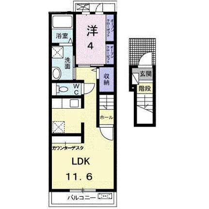 ブリュンヒュースＡ 202 ｜ 広島県福山市今津町（賃貸アパート1LDK・2階・40.09㎡） その2