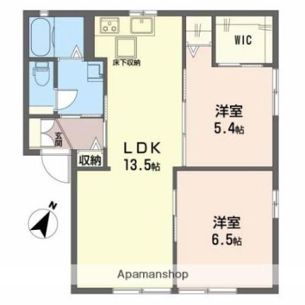 サラーム　壱番館 102｜広島県広島市安佐南区緑井７丁目(賃貸アパート2LDK・1階・54.69㎡)の写真 その2