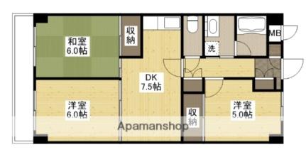 東邦マンション 503｜広島県広島市東区中山西２丁目(賃貸マンション3DK・5階・60.50㎡)の写真 その2