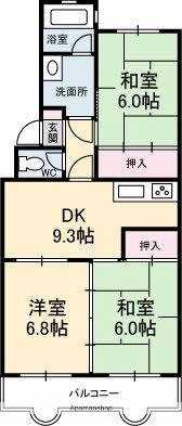 第2キクスイビル 306｜広島県広島市西区井口台１丁目(賃貸マンション3DK・3階・61.51㎡)の写真 その2