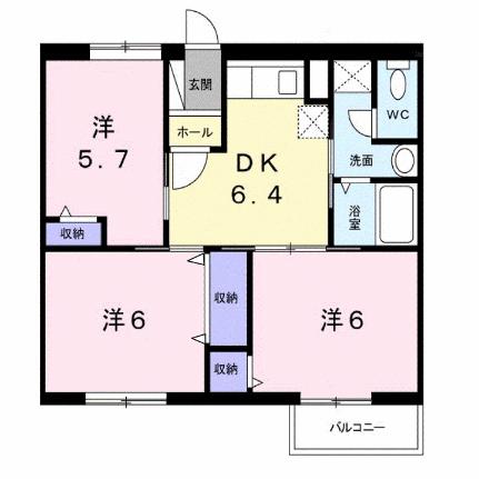 アーバンハイツ小松Ｃ 103｜広島県福山市千田町３丁目(賃貸アパート3DK・1階・55.16㎡)の写真 その2