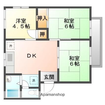 クレセント春日Ａ 201｜広島県福山市春日町６丁目(賃貸アパート3DK・2階・46.37㎡)の写真 その2