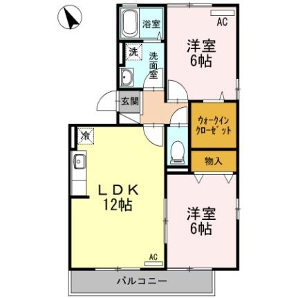 グレイス　スクエア新涯　5　Ｂ棟 B201｜広島県福山市新涯町５丁目(賃貸アパート2LDK・2階・56.30㎡)の写真 その2