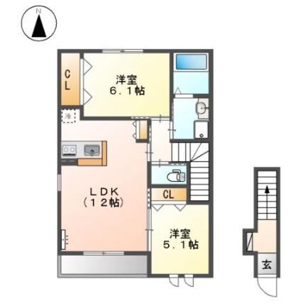 Ｐｅｅｒ　Ｍａｉｓｏｎ（ピア　メゾン） 201｜広島県福山市駅家町大字近田(賃貸アパート2LDK・2階・58.11㎡)の写真 その2