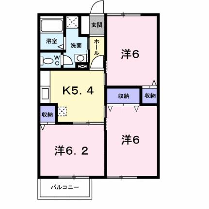 ニューコーポ高屋　Ｂ 201｜岡山県井原市高屋町２丁目(賃貸アパート2LDK・2階・54.92㎡)の写真 その2