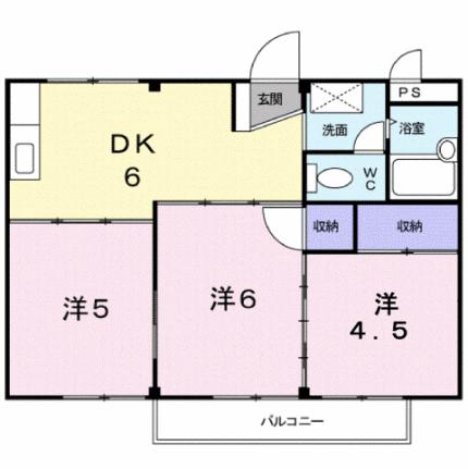 新涯ハイツ 202｜広島県福山市新涯町１丁目(賃貸アパート3DK・2階・48.51㎡)の写真 その2