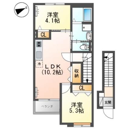 エクセルハイム若狭III 201｜広島県福山市駅家町大字倉光(賃貸アパート2LDK・2階・49.91㎡)の写真 その2