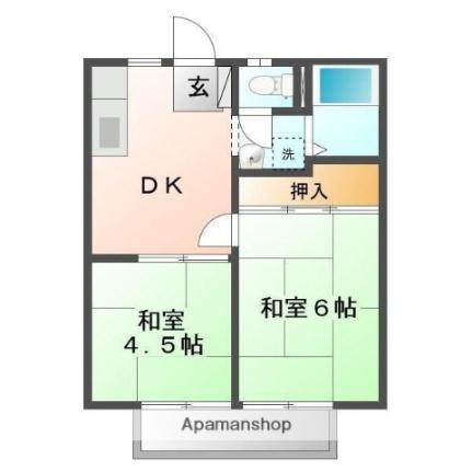 パナハイツ橋本　Ｂ 101｜広島県福山市曙町４丁目(賃貸アパート2DK・1階・35.92㎡)の写真 その2