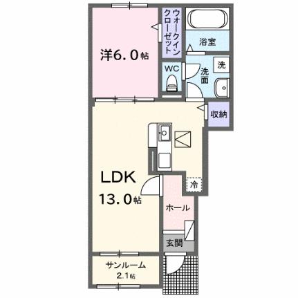 ジャック　イン　ザ　ボックスII 102 ｜ 岡山県笠岡市絵師（賃貸アパート1LDK・1階・50.05㎡） その2