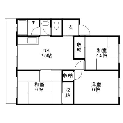 米尾マンション 201号室｜広島県広島市安佐南区八木３丁目(賃貸マンション3DK・2階・50.55㎡)の写真 その2