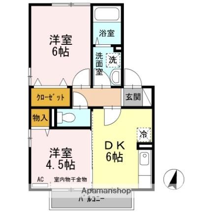 リヴェール西条 202｜広島県東広島市西条中央２丁目(賃貸アパート2DK・2階・40.43㎡)の写真 その2