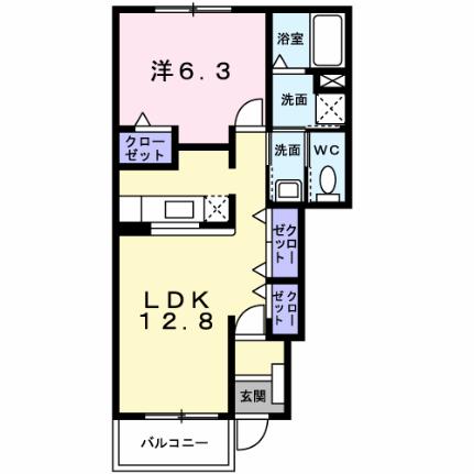 フォルシュＡ棟 103｜広島県東広島市西条町寺家(賃貸アパート1LDK・1階・46.49㎡)の写真 その2