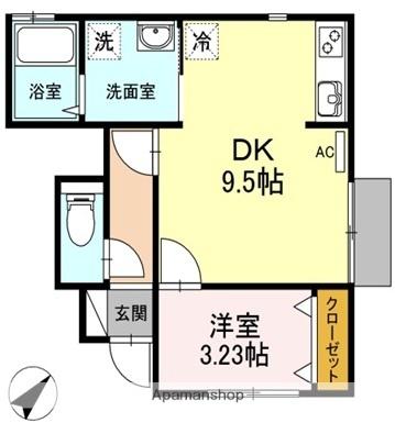 クレール18 102｜広島県東広島市西条町御薗宇(賃貸アパート1LDK・1階・29.10㎡)の写真 その2