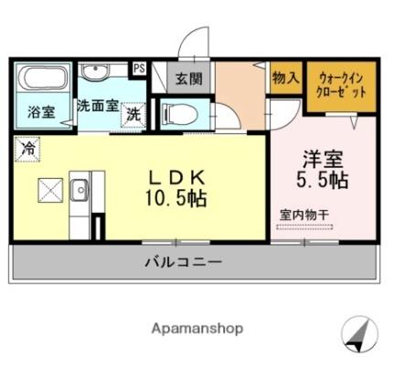 セントラルタウンコートＢ 302｜広島県東広島市西条中央７丁目(賃貸アパート1LDK・3階・41.75㎡)の写真 その2