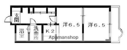 ブリアンローズ上幟 202｜広島県広島市中区上幟町(賃貸マンション2K・2階・40.72㎡)の写真 その2