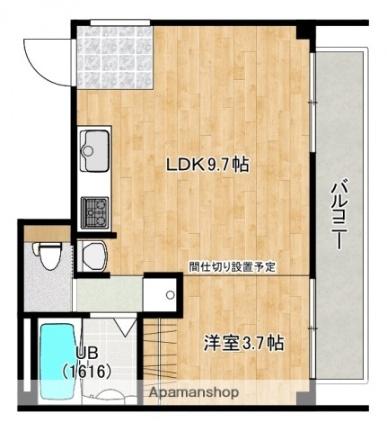 バール千田町ビル 402｜広島県広島市中区千田町２丁目(賃貸マンション1LDK・4階・34.73㎡)の写真 その2