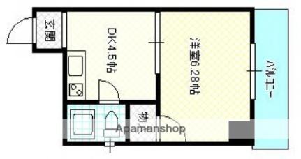 第1奥田ビル 408｜広島県広島市西区楠木町１丁目(賃貸マンション1DK・4階・21.00㎡)の写真 その2