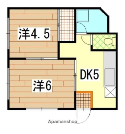 福島ビル 202｜広島県広島市西区三篠町２丁目(賃貸マンション2DK・2階・31.40㎡)の写真 その2