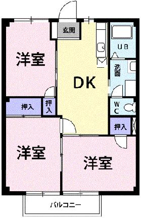 ニューシティ西本 102｜広島県広島市安佐南区緑井８丁目(賃貸アパート3DK・1階・52.17㎡)の写真 その2