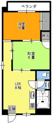 第3今田ビル 603号室｜広島県広島市東区東蟹屋町(賃貸マンション2DK・6階・41.40㎡)の写真 その2