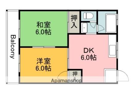 タイセイビル 303｜広島県広島市中区光南３丁目(賃貸マンション2DK・3階・39.00㎡)の写真 その2