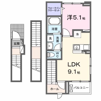 アメニティせせら 301｜広島県広島市安佐南区八木１丁目(賃貸アパート1LDK・3階・42.20㎡)の写真 その2