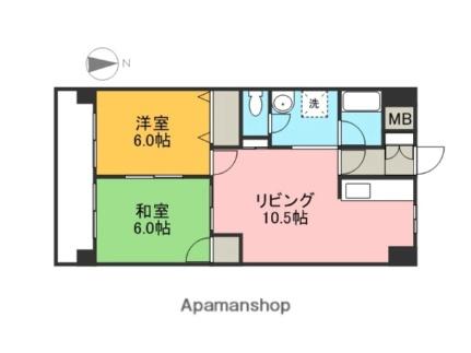 広島県広島市中区堺町２丁目(賃貸マンション2LDK・3階・48.52㎡)の写真 その2