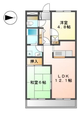 フォレストハイムＤII番館 101｜広島県広島市安佐南区川内２丁目(賃貸アパート2LDK・1階・51.67㎡)の写真 その2